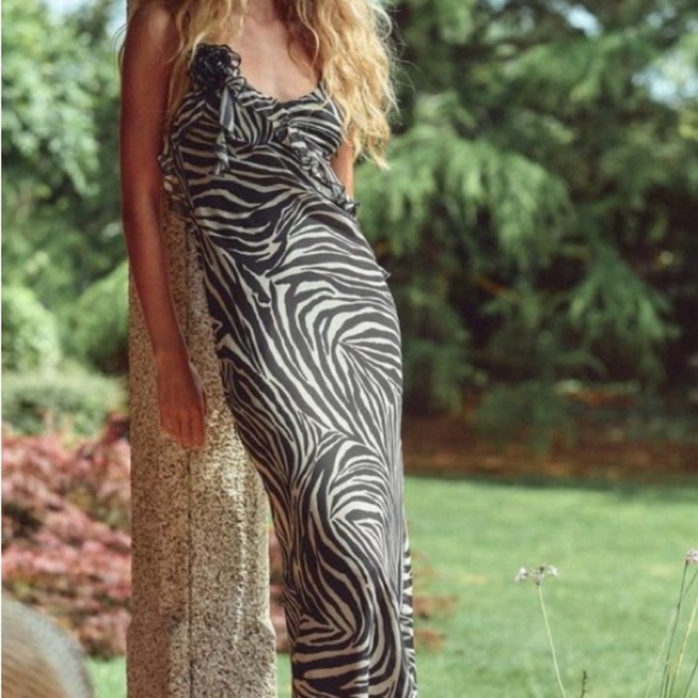 Zebra Print Maxi Dress